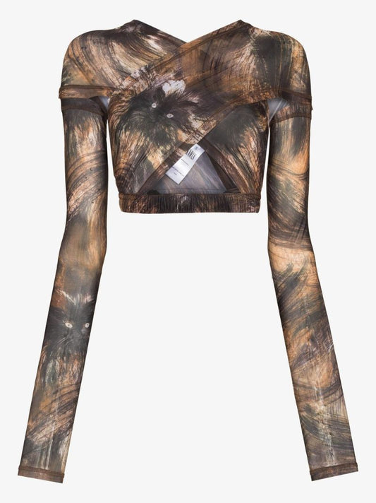 Anti Cat Print Crop Top