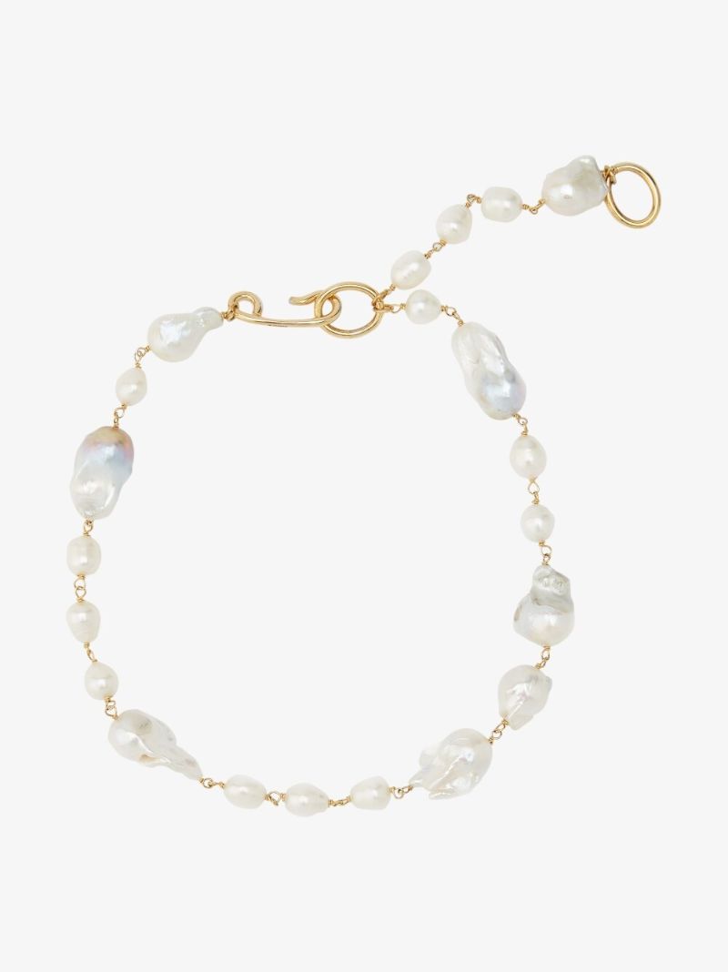 Gold-tone Pearl Chain-link Necklace
