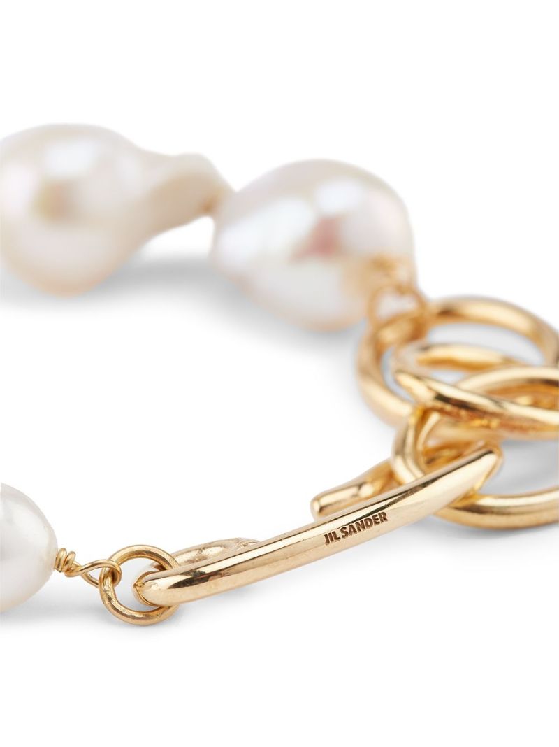 Gold-tone Pearl Chain-link Bracelet