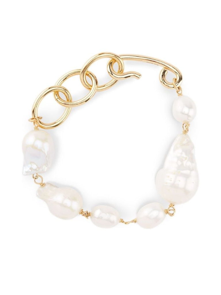 Gold-tone Pearl Chain-link Bracelet