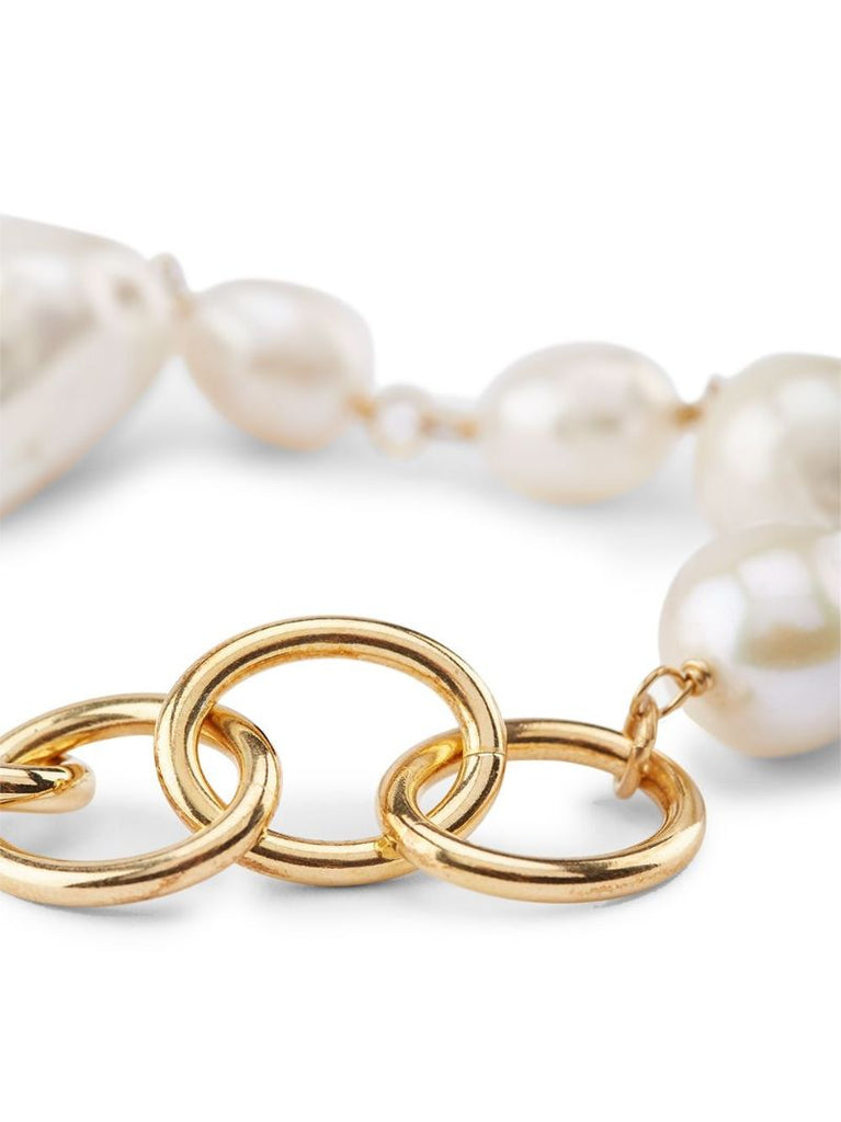 Gold-tone Pearl Chain-link Bracelet