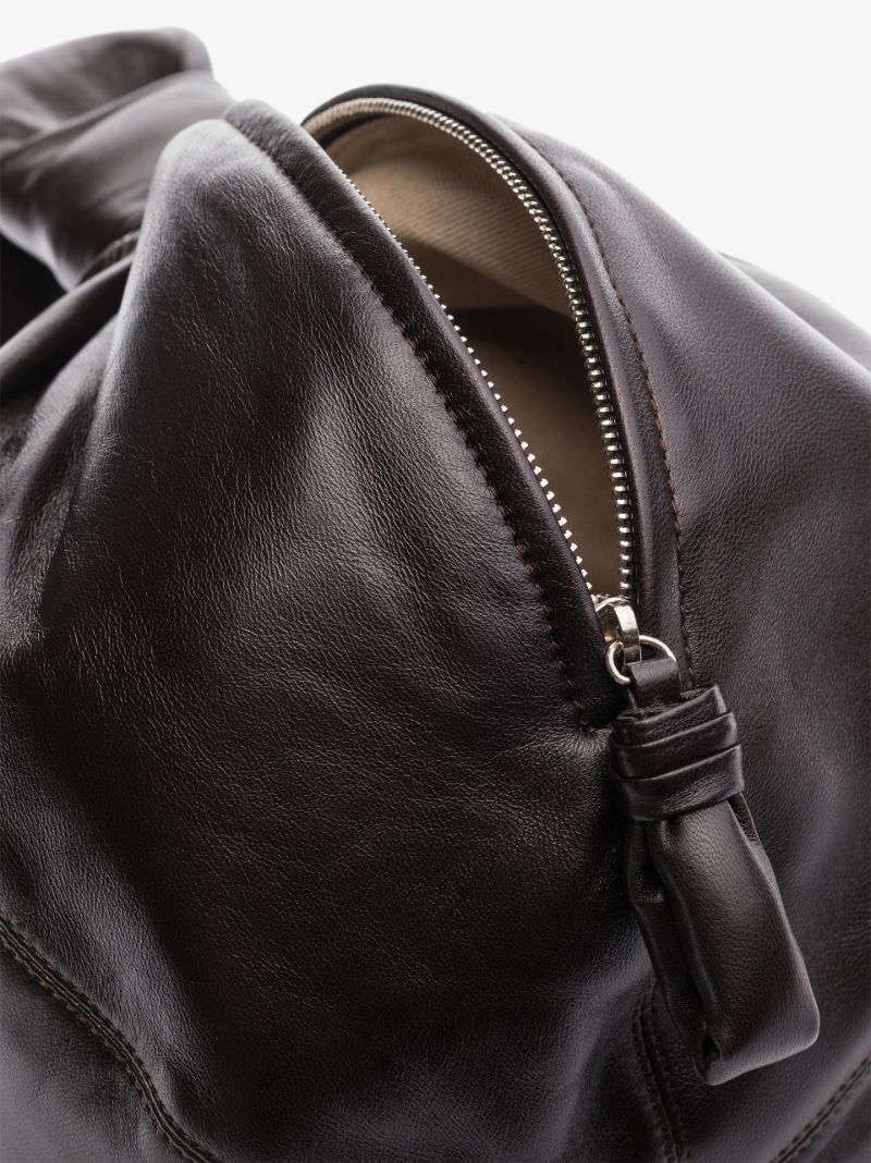 Brown Purse Leather Mini Bracelet Bag