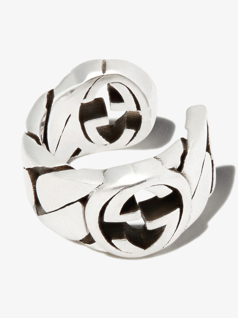 Sterling Silver Interlocking Large Ear Cuff