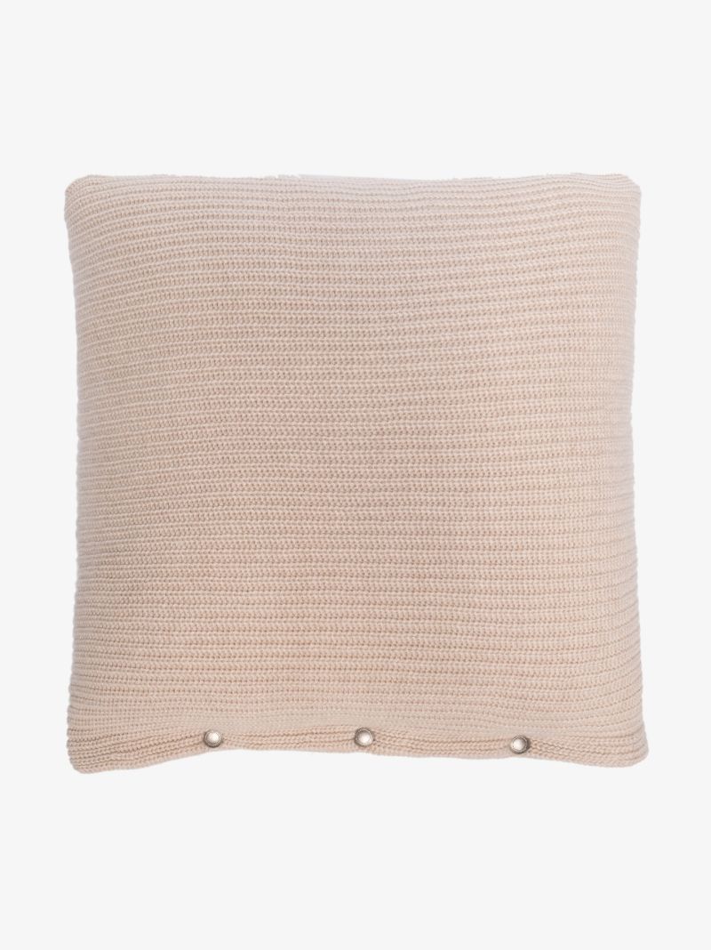 Neutral Ribbed Knit Cushion