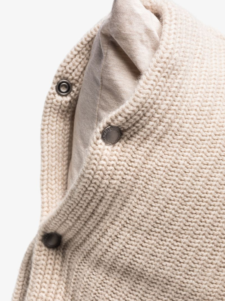 Neutral Ribbed Knit Cushion