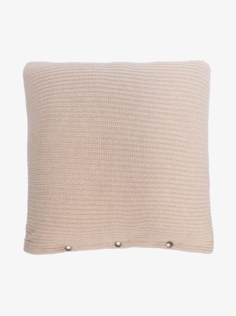 Neutral Ribbed Knit Cushion