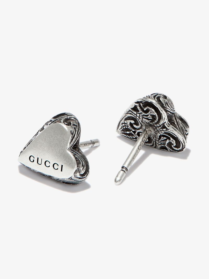 Sterling Silver Engraved Heart Earrings
