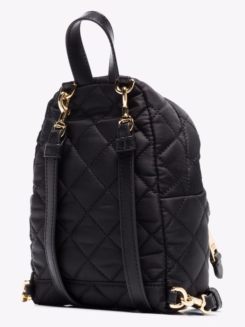 Black Logo Quilted Mini Backpack