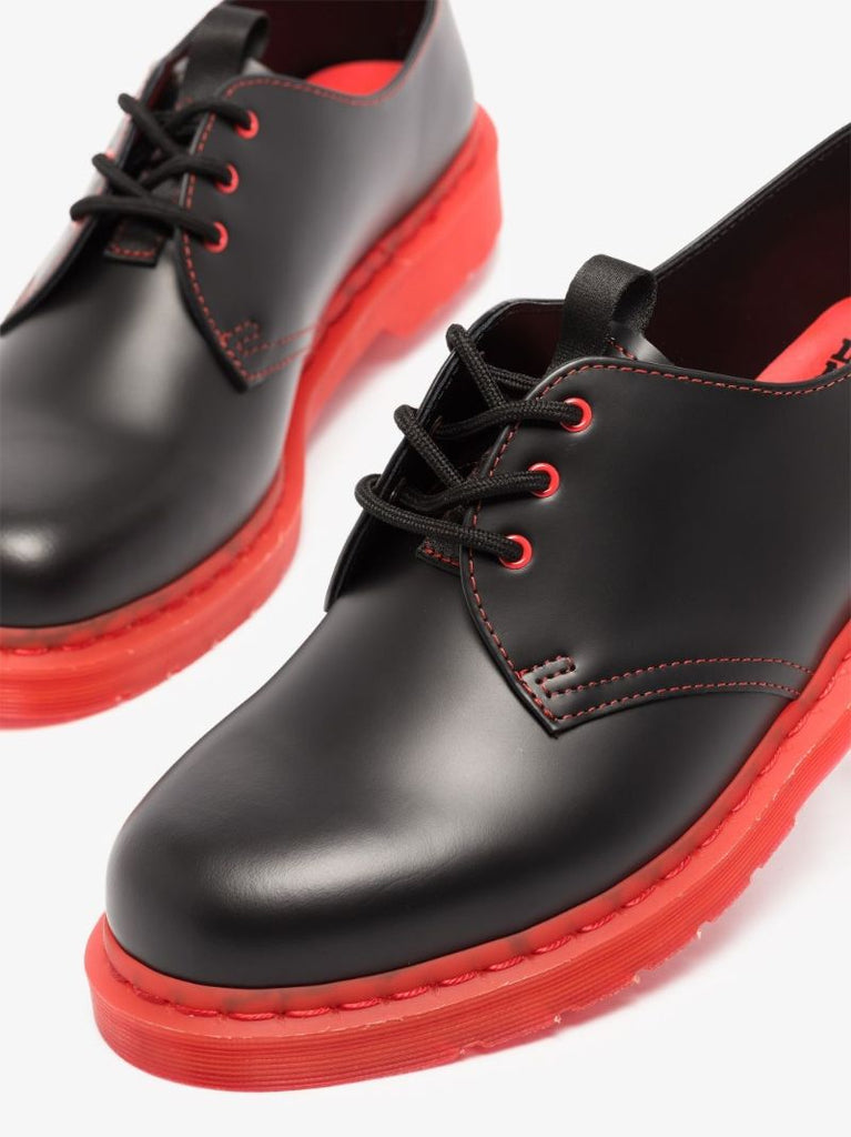 X Clot Black and Red 1461 Leather Derby Shoes