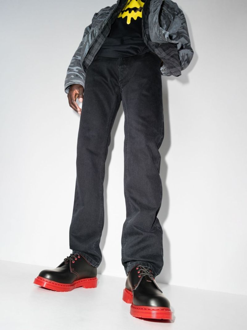 X Clot Black and Red 1461 Leather Derby Shoes