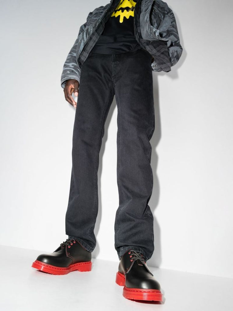 X Clot Black and Red 1461 Leather Derby Shoes