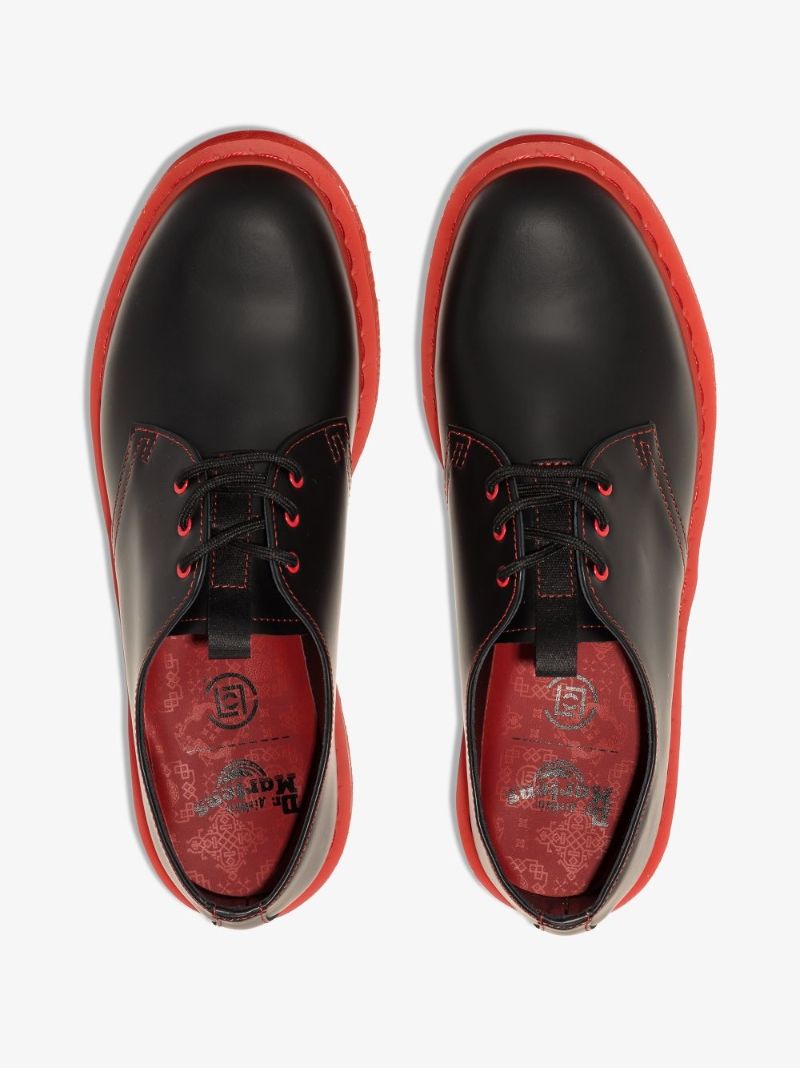 X Clot Black and Red 1461 Leather Derby Shoes