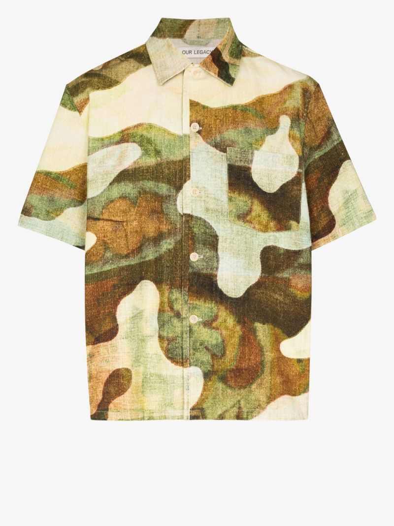 Box Camouflage Print Short Sleeve Shirt