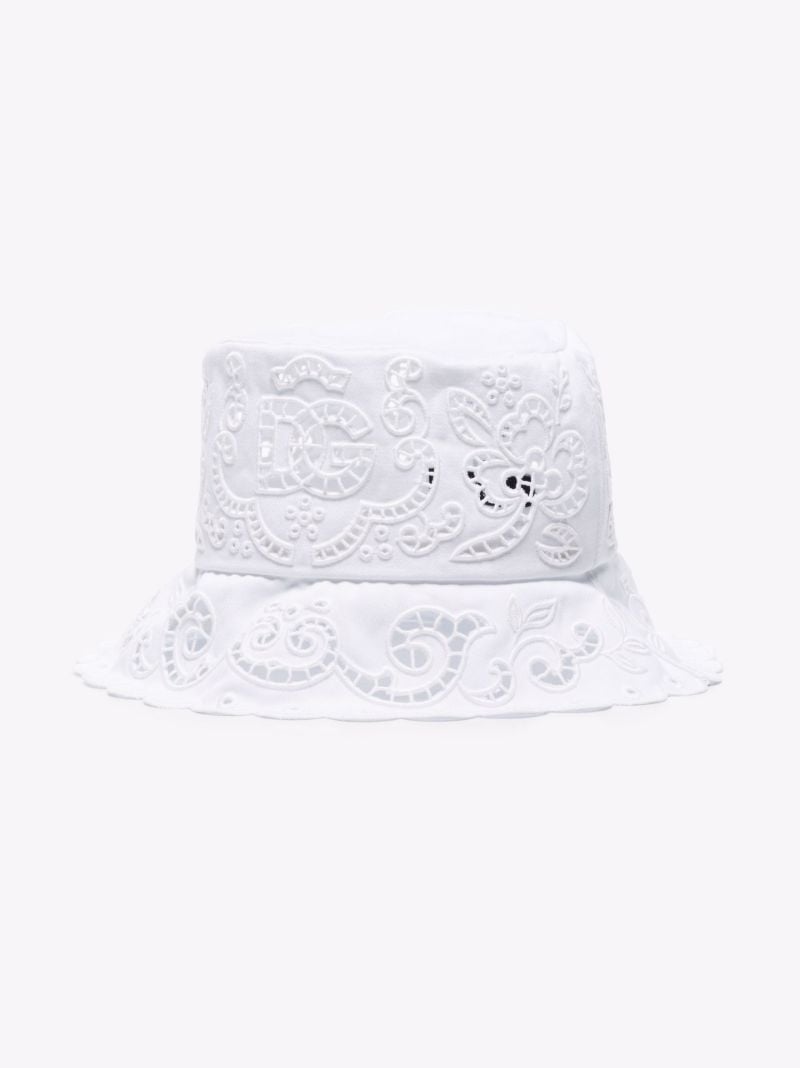 White Broderie Anglaise Bucket Hat