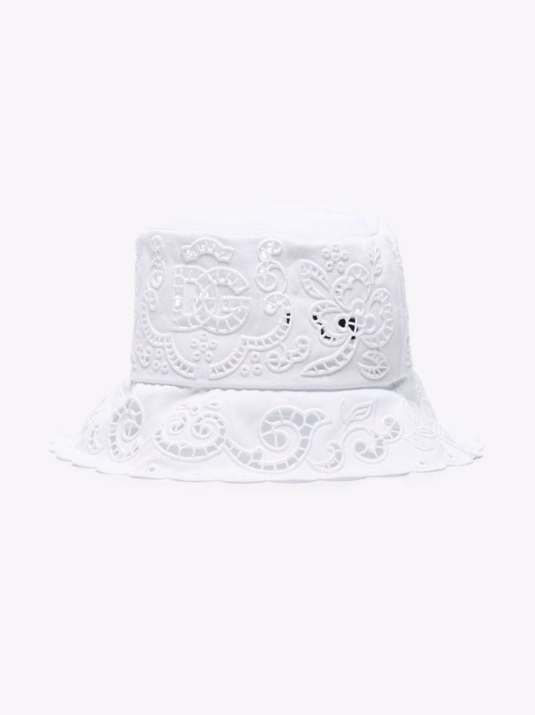 White Broderie Anglaise Bucket Hat