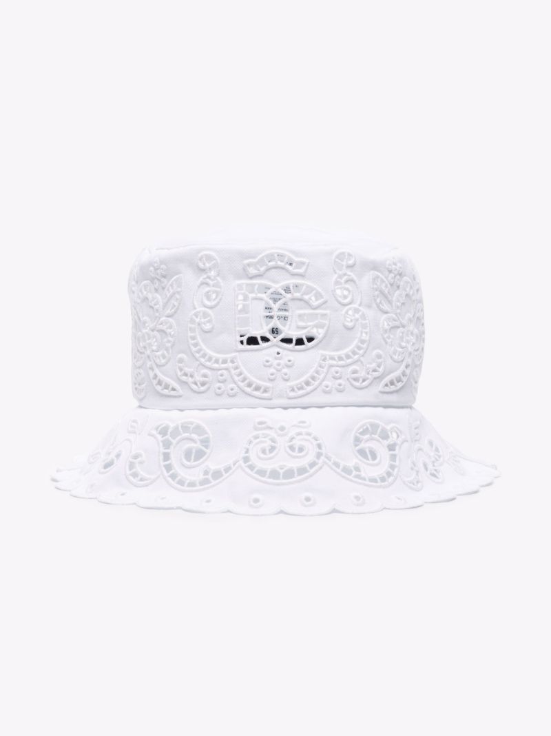 White Broderie Anglaise Bucket Hat