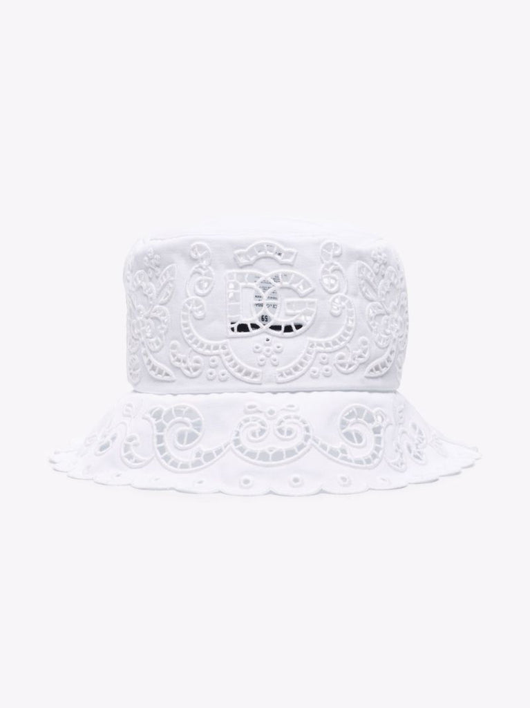 White Broderie Anglaise Bucket Hat