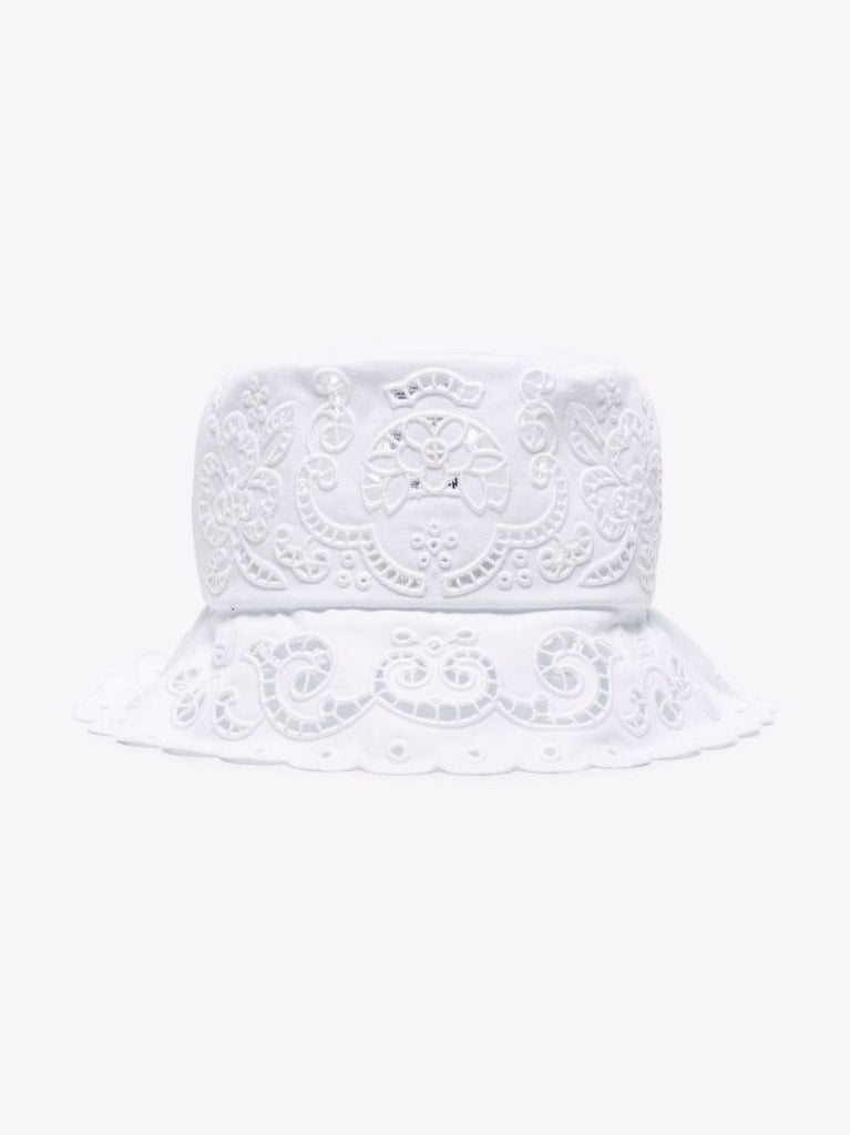 White Broderie Anglaise Bucket Hat