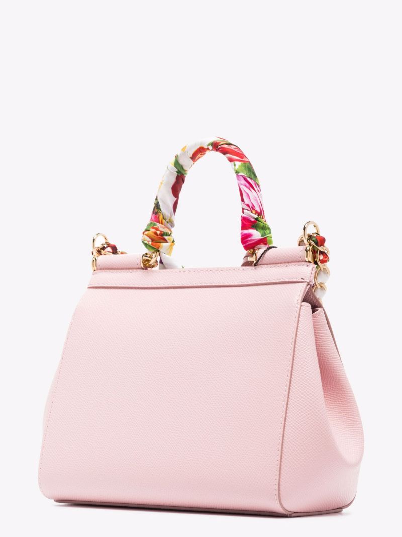 Pink Sicily Small Leather Tote Bag