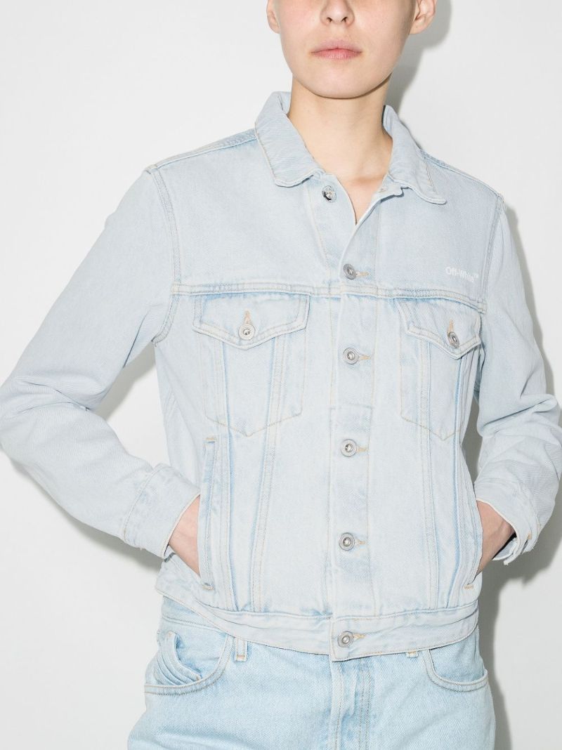 Diag Print Denim Jacket
