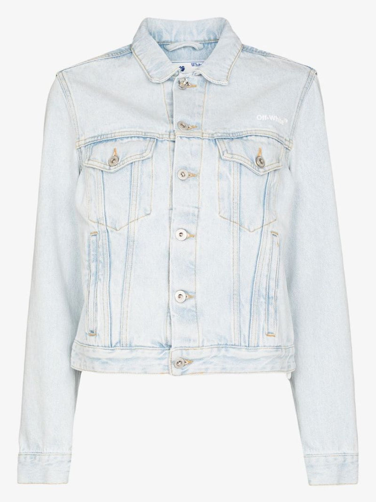 Diag Print Denim Jacket