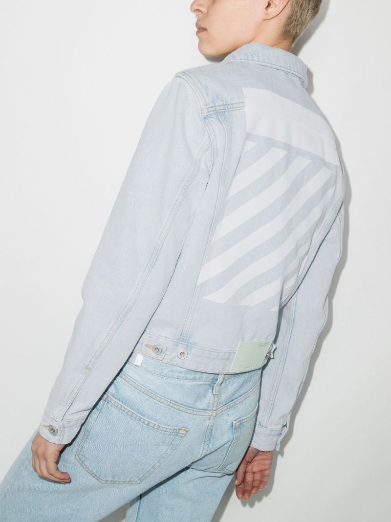 Diag Print Denim Jacket