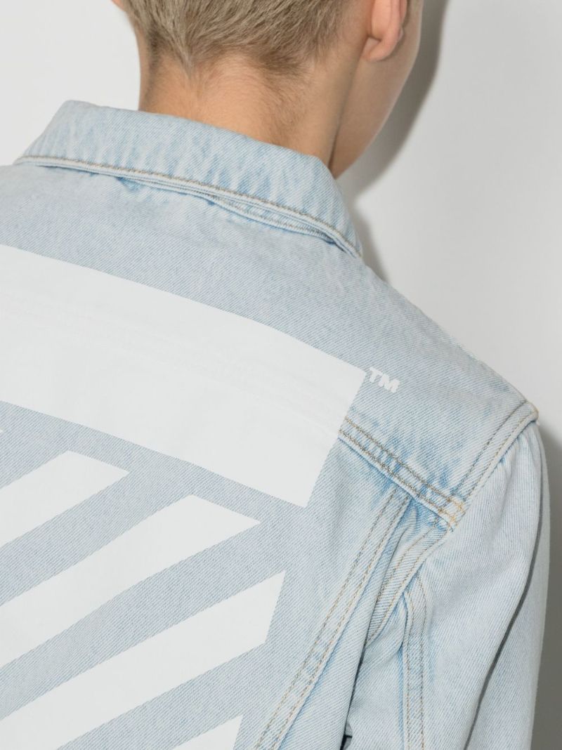 Diag Print Denim Jacket