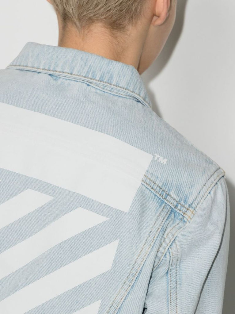 Diag Print Denim Jacket