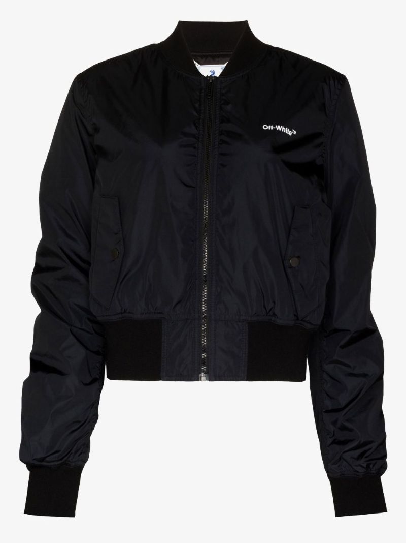 Black Diag Bomber Jacket