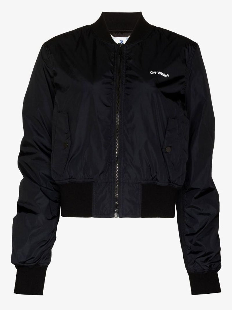 Black Diag Bomber Jacket