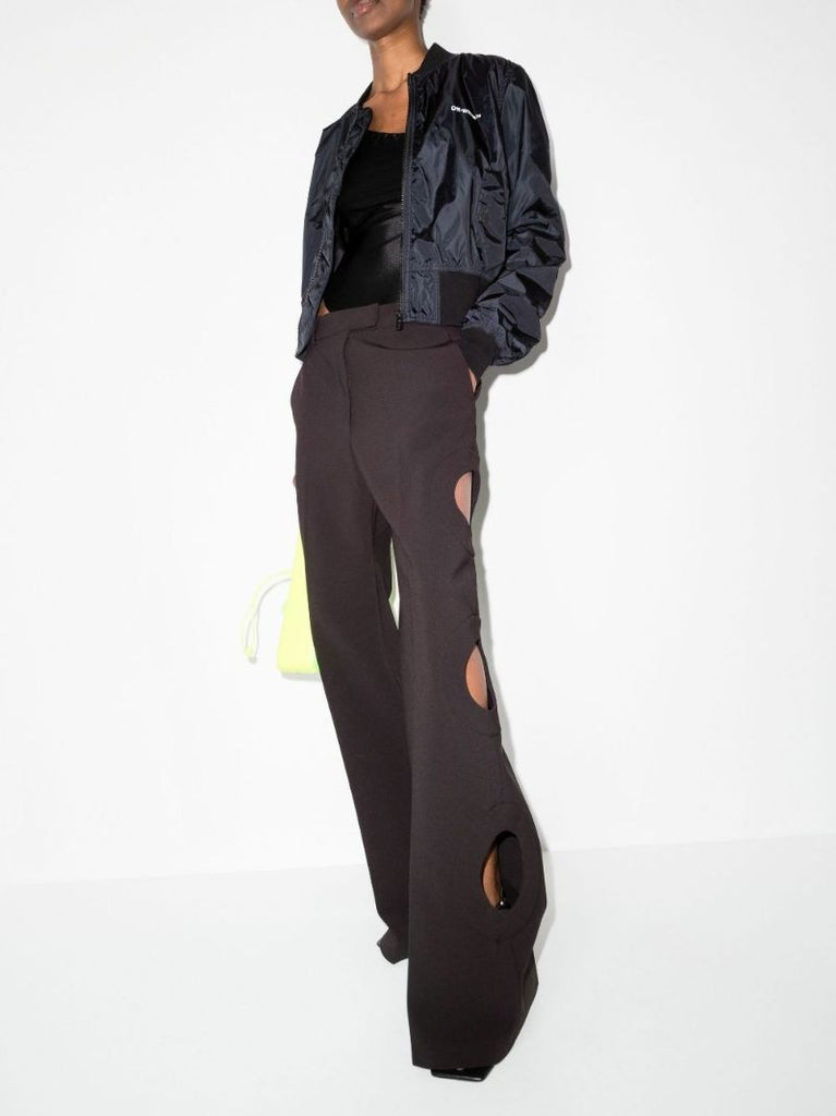 Black Diag Bomber Jacket