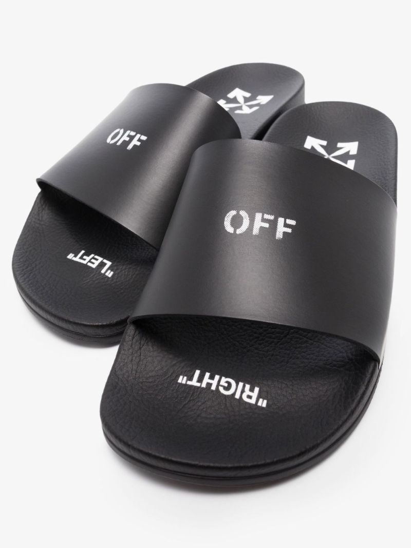 Black Logo Rubber Slides