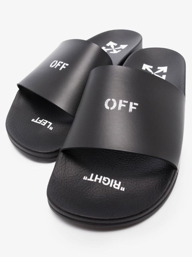 Black Logo Rubber Slides