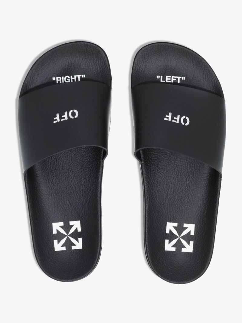 Black Logo Rubber Slides