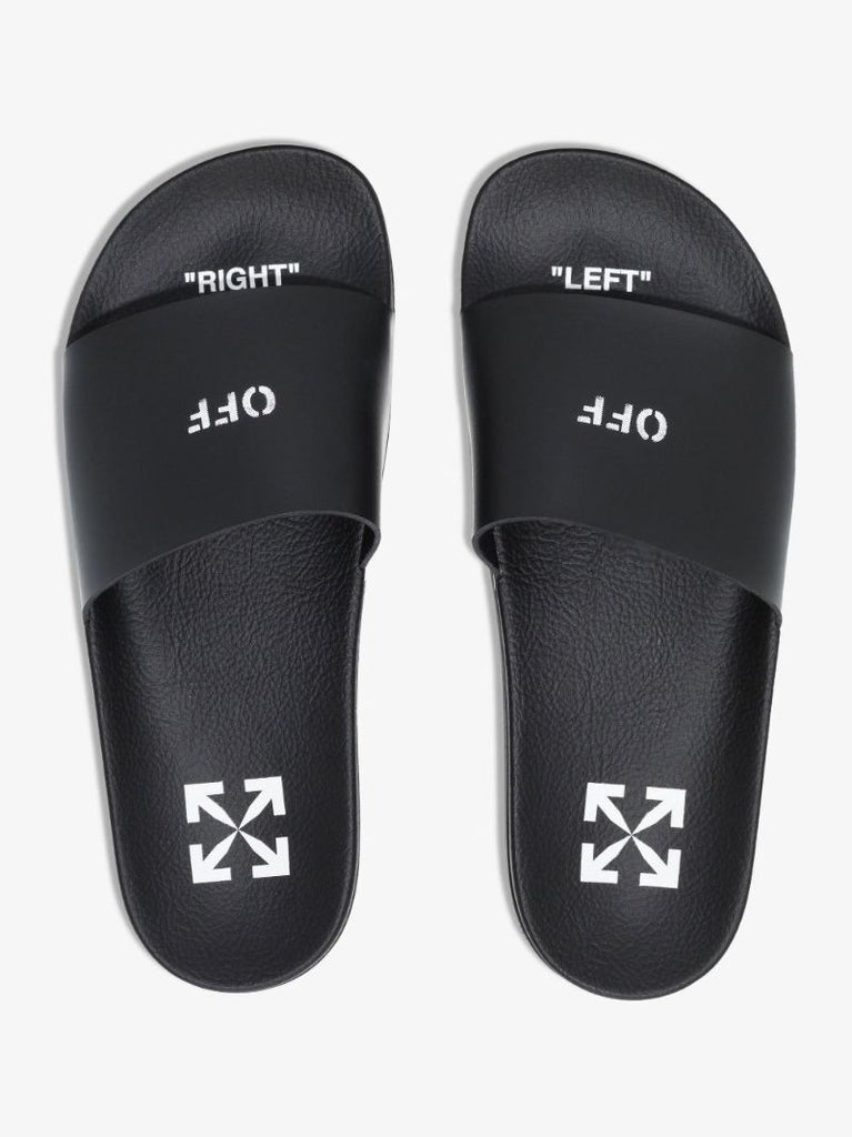 Black Logo Rubber Slides