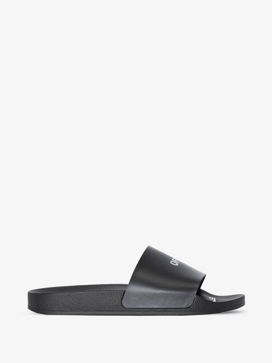 Black Logo Rubber Slides