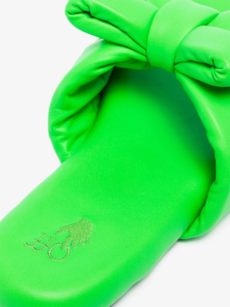 Green Bow Leather Sandals