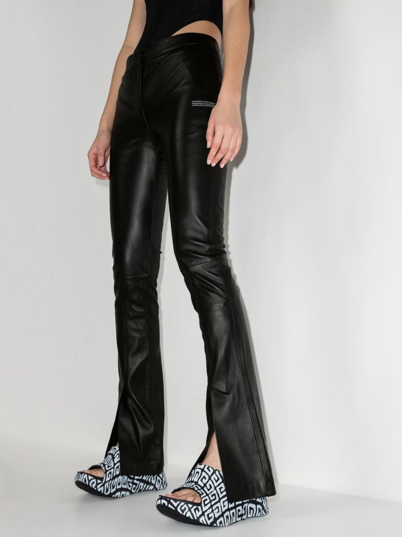 Flared Leather Trousers