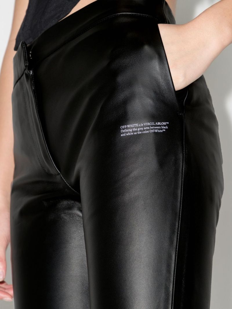 Flared Leather Trousers