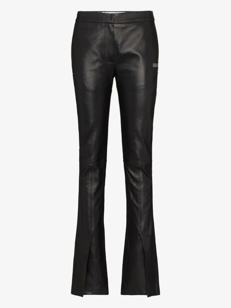 Flared Leather Trousers