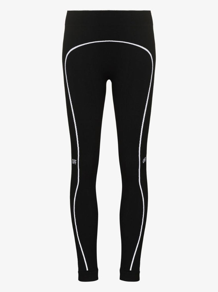 Black Off-stamp Performance Leggings