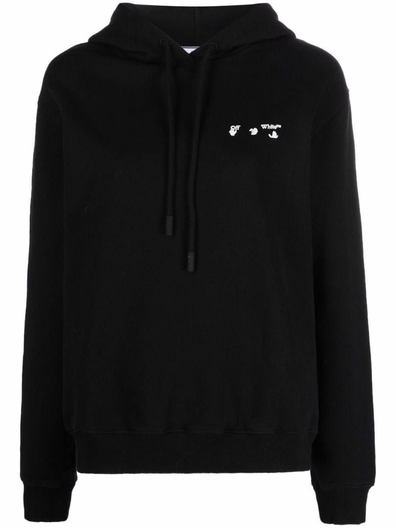Black Swimming Man Cotton Hoodie