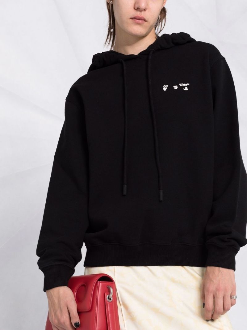 Black Swimming Man Cotton Hoodie