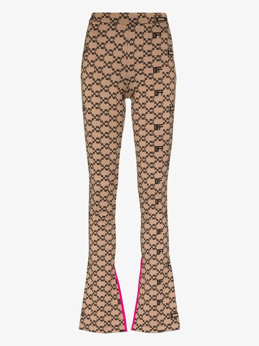 Monogram Intarsia Flared Trousers