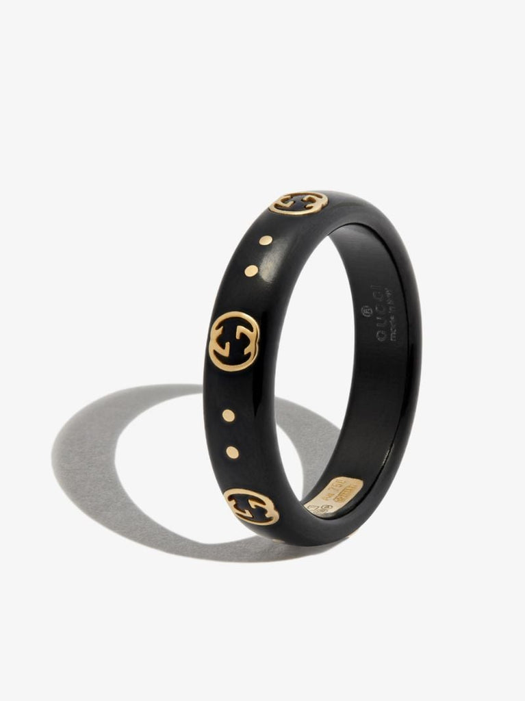 18k Yellow Gold Icon Logo Ring