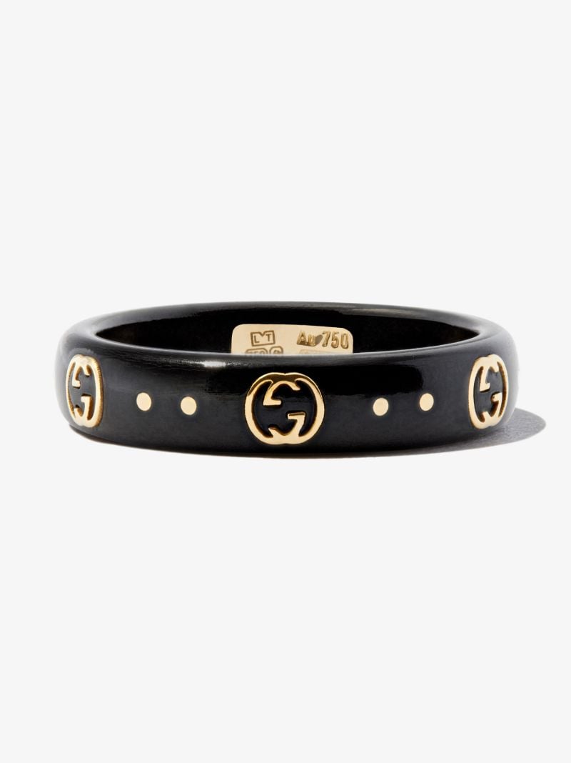 18k Yellow Gold Icon Logo Ring