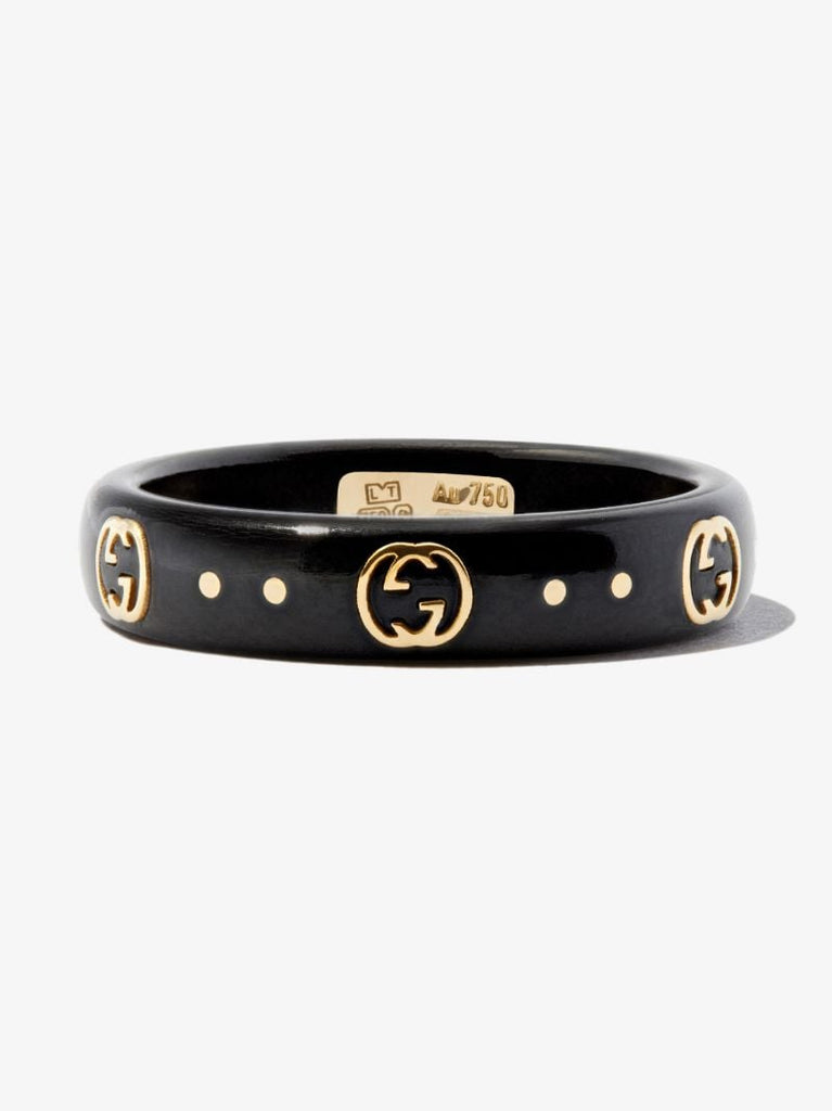 18k Yellow Gold Icon Logo Ring
