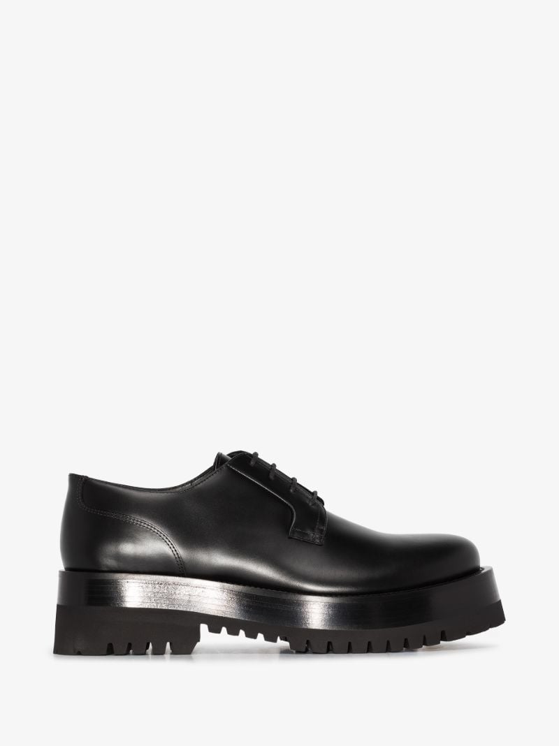 Black Leather Derby Shoes