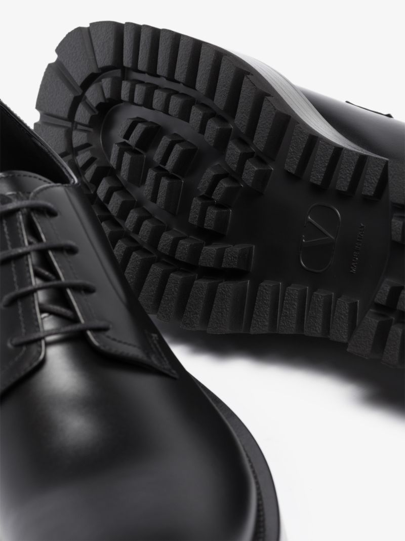Black Leather Derby Shoes