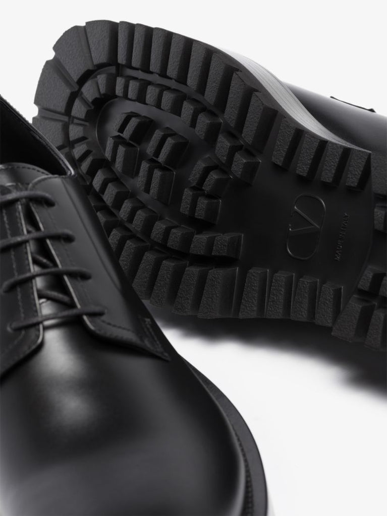 Black Leather Derby Shoes